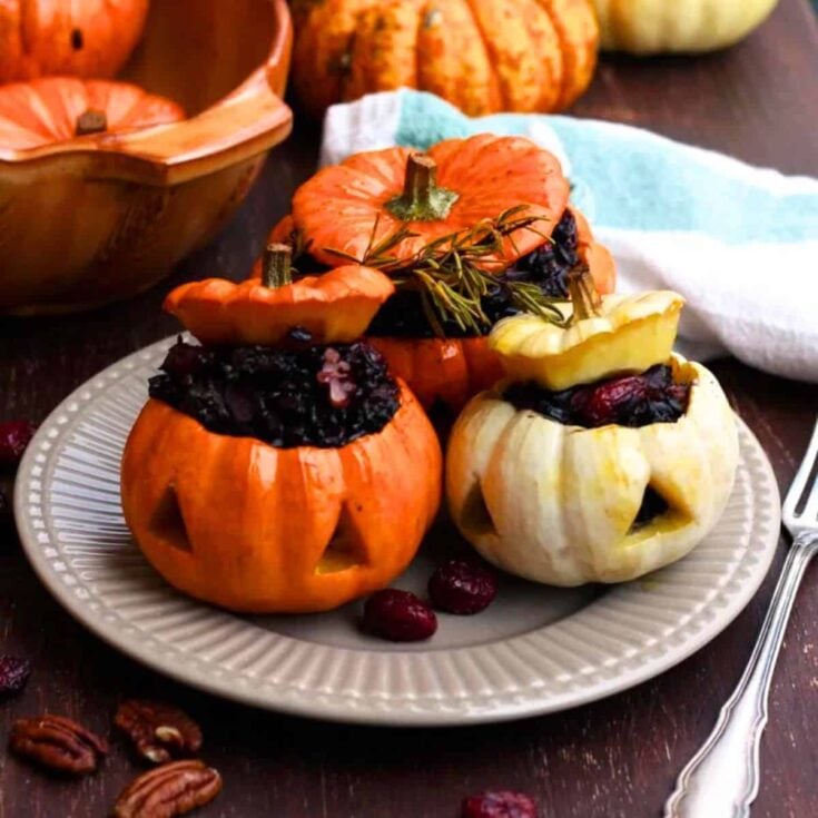 Halloween stuffed pumpkins made after reading these Halloween dinner ideas