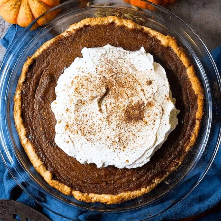 Homemade pumpkin pie with chai spice&nbsp;