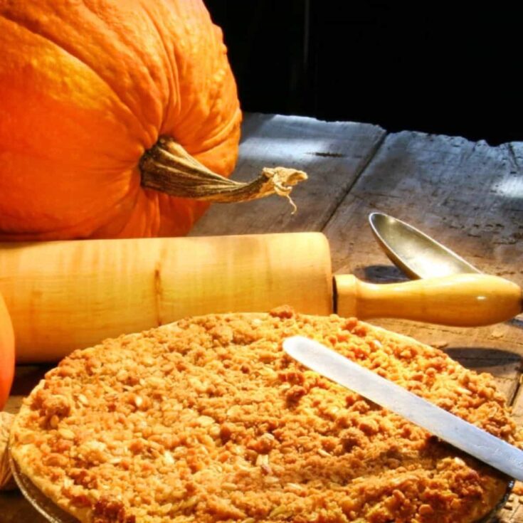 Homemade pumpkin pie with fresh pumpkin