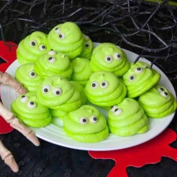 Hotel Transylvania Blobby meringue cookies on a plate