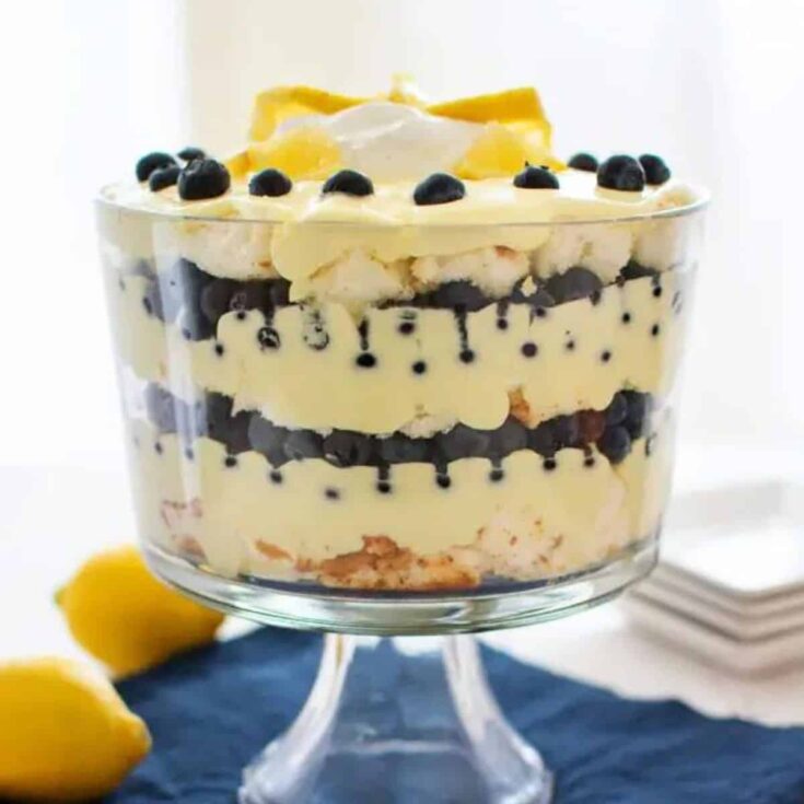 Lemon blueberry trifle made after reading these Christmas trifle recipes
