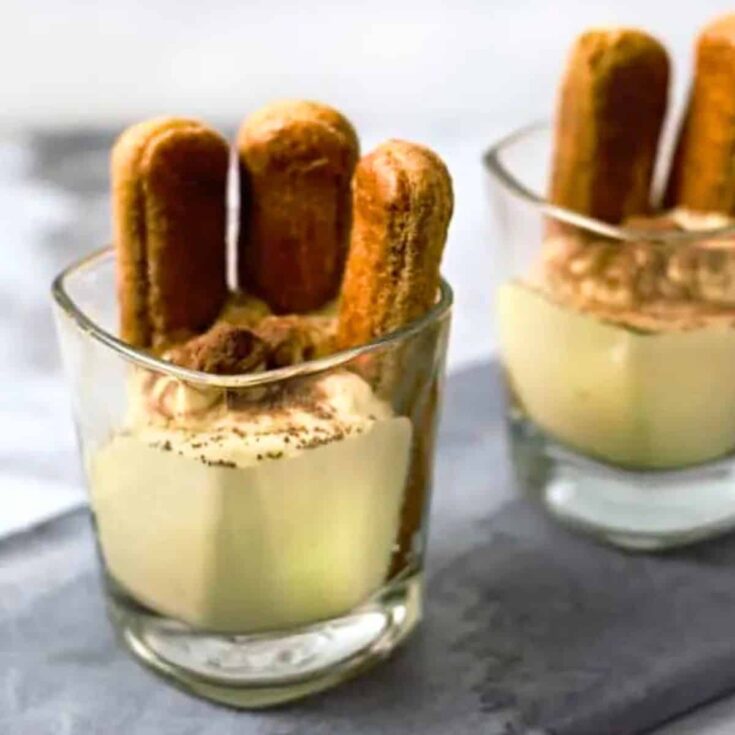 Mini tiramisu trifles for two