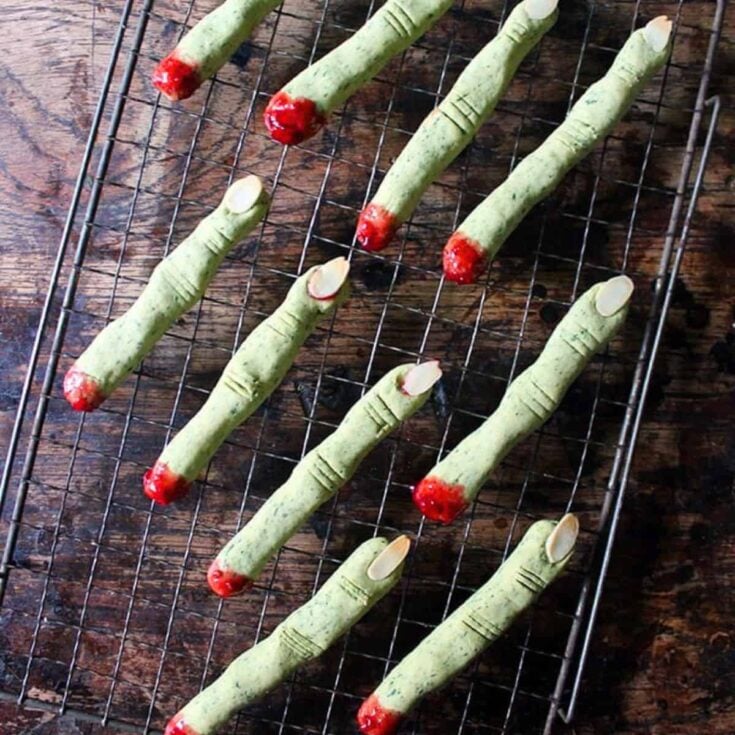 Peanut butter witch finger cookies