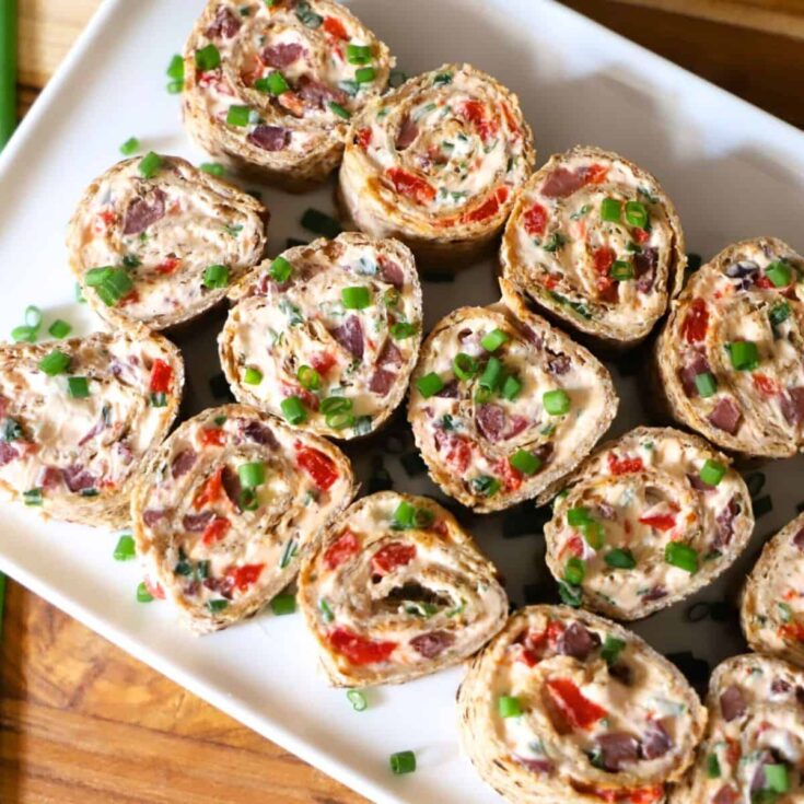Pinwheel sandwiches on a plate
