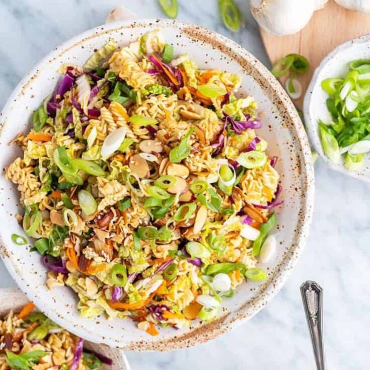 Ramen noodle salad made after reading these Potluck recipes