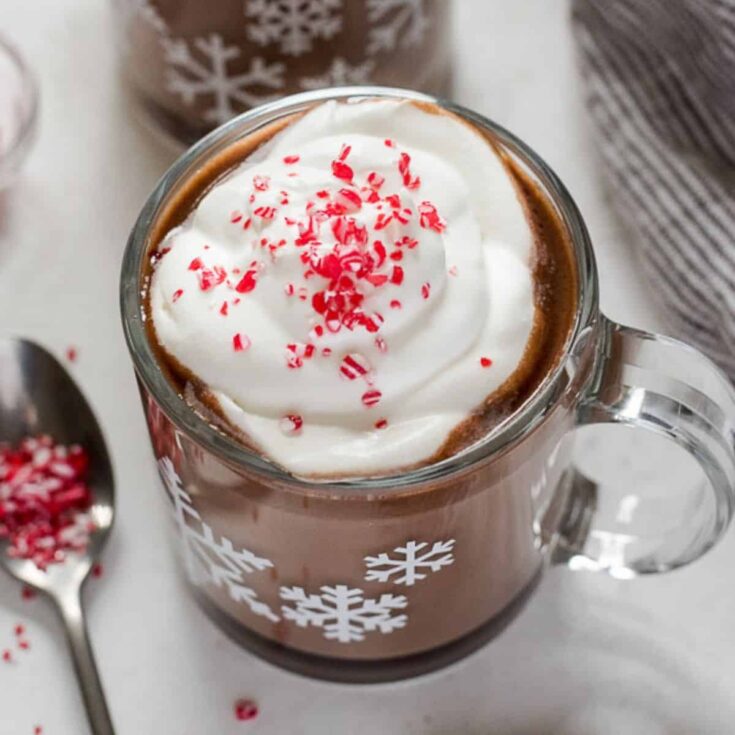 Slow cooker peppermint hot chocolate