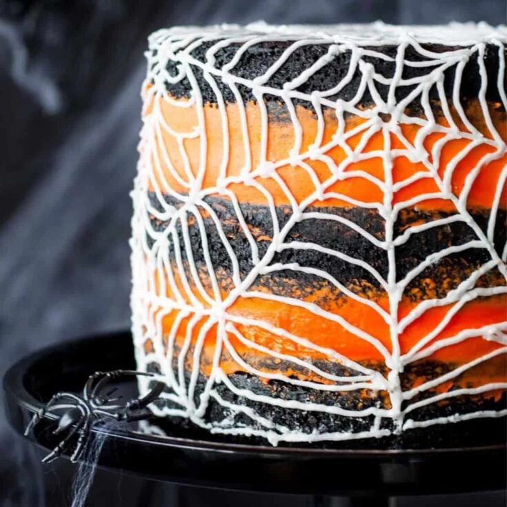 Spiderweb cake made after reading these Halloween desserts