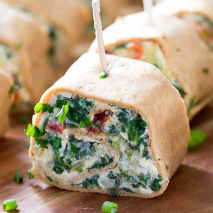 Spinach artichoke pinwheel