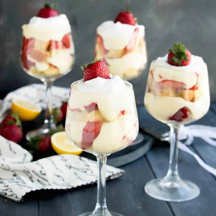 Mini strawberry lemon pound cake trifle