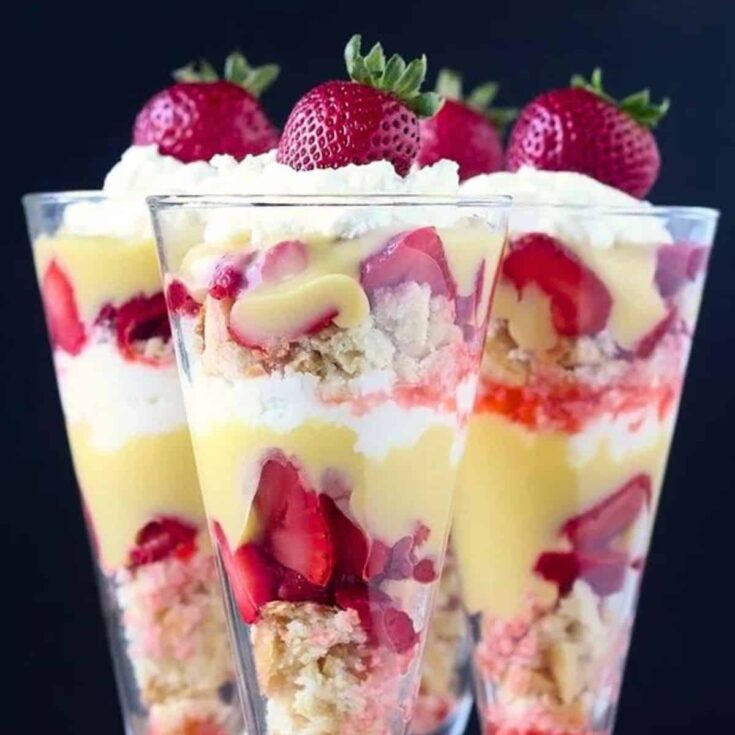 Strawberry shortcake and lemon curd parfaits