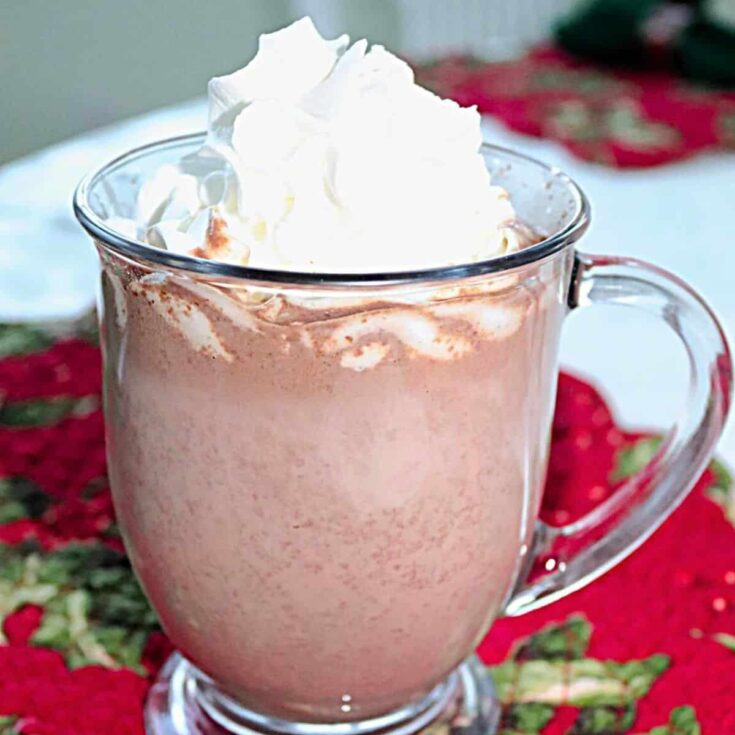 Ultimate hot chocolate topped with whipped cream