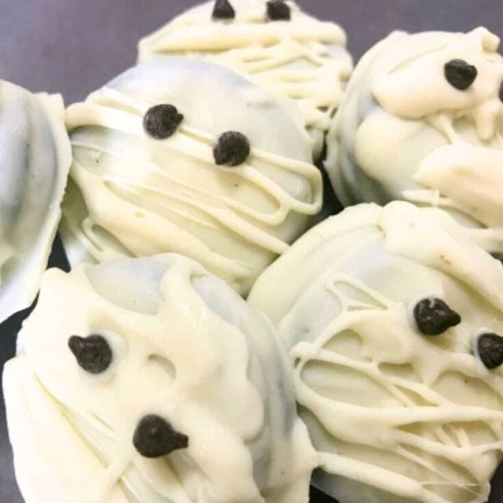 White chocolate mummy cookies