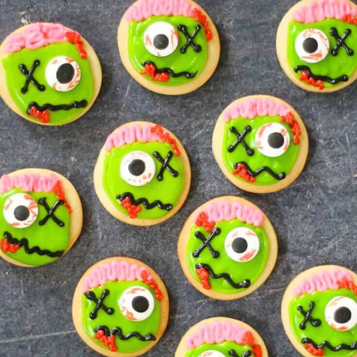 Zombie cookies made after reading these Halloween treats