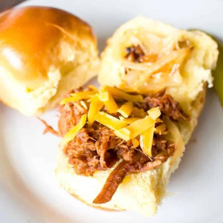 Slow cooker leftover pulled pork sandwich