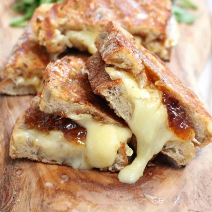 Brie and fig grilled cheese sandwich