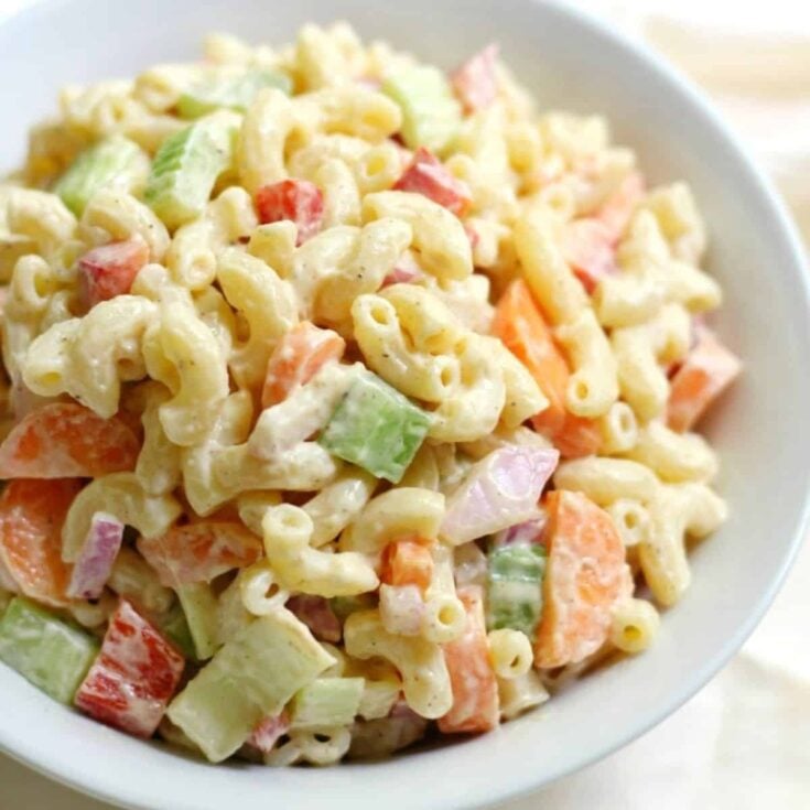Classic American macaroni salad made after reading these 80s nostalgia food