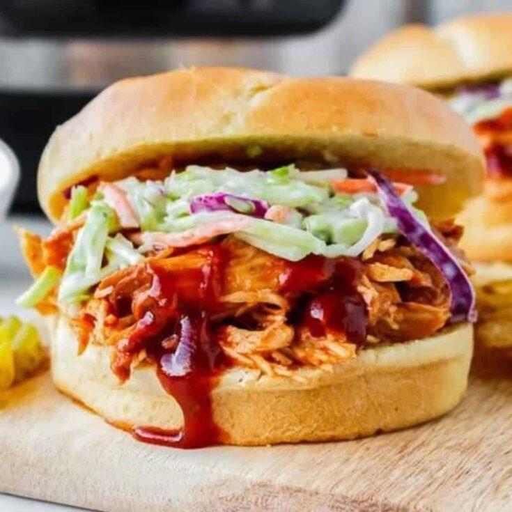 Crockpot BBQ chicken sandwich
