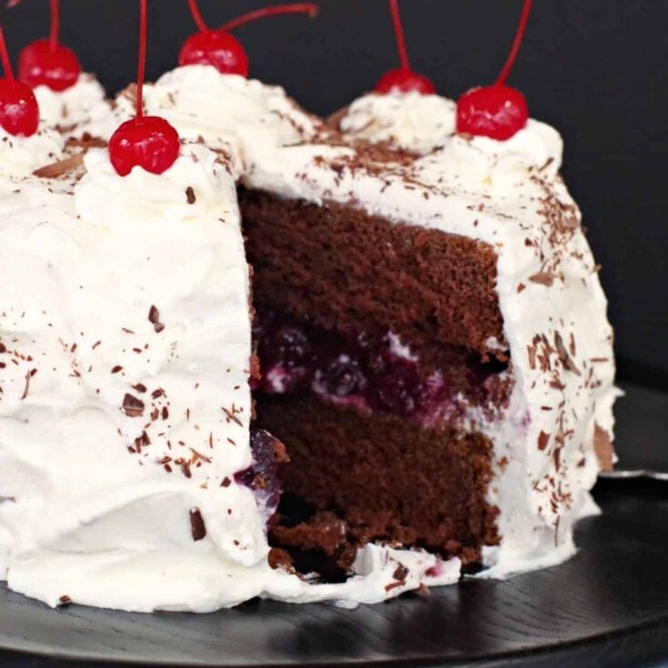 Sliced black forest cake