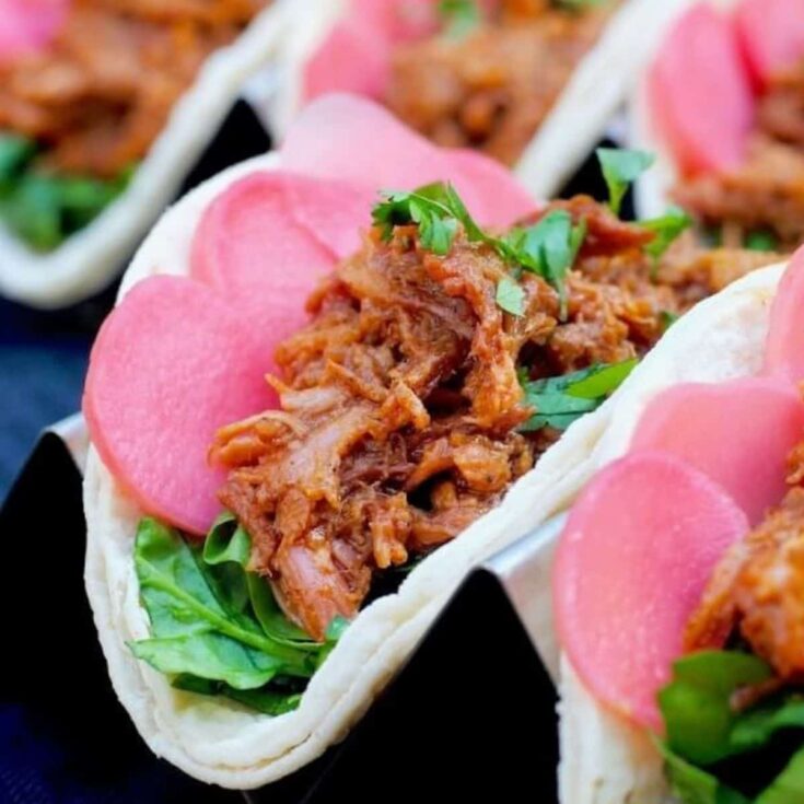 Pork mole tacos