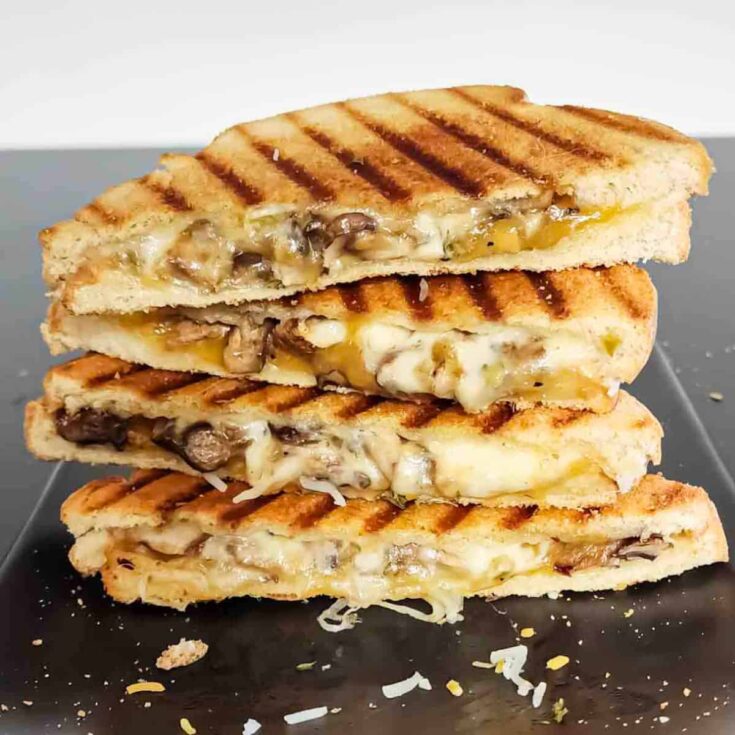 Grilled mushroom and cheese sandwich