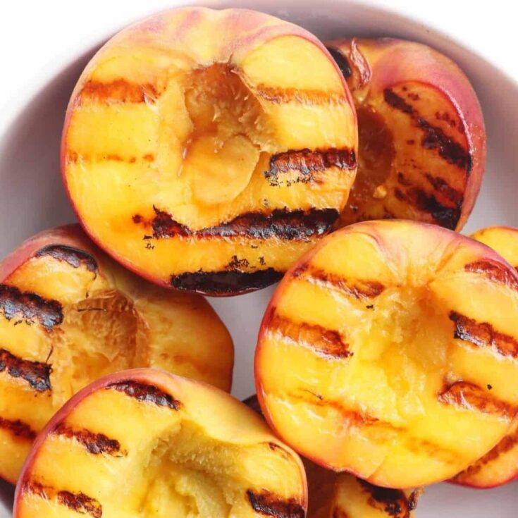 Grilled peaches made after reading these Campfire desserts