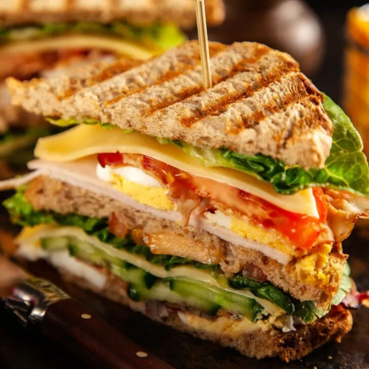 Tall club sandwich made after reading these sandwich recipes
