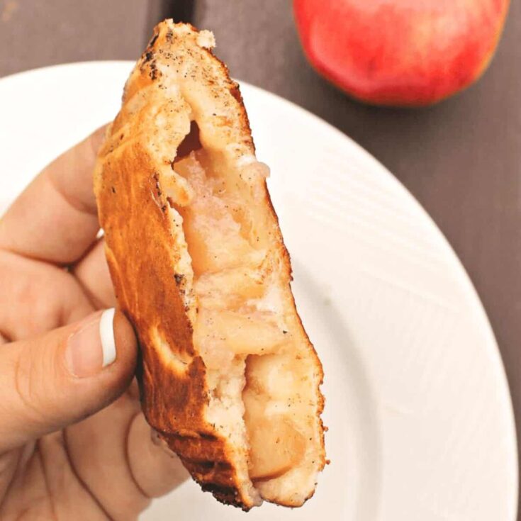 Pie iron apple turnover made after reading these Campfire desserts