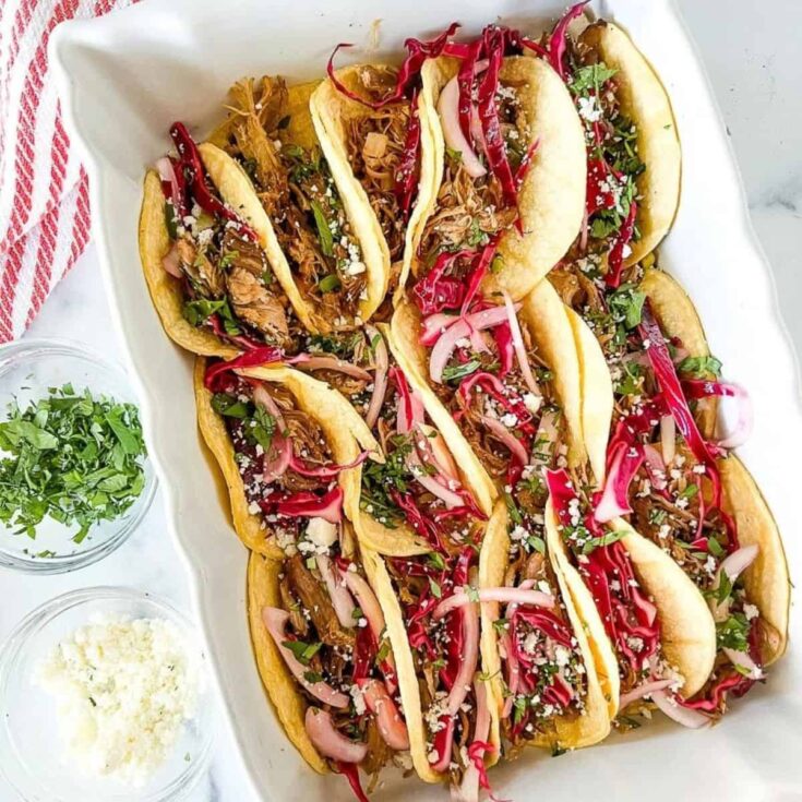 Pork street tacos with leftover pulled pork