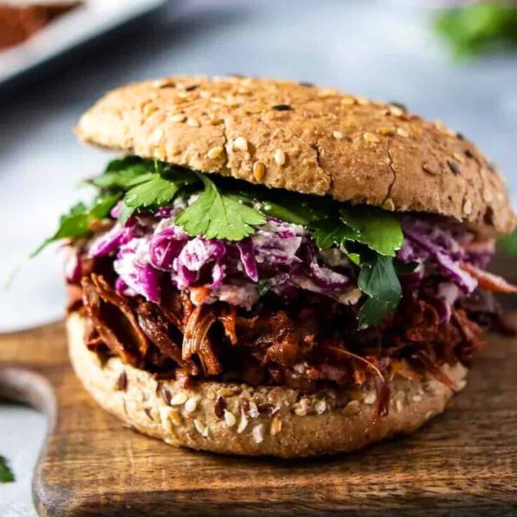 Pulled jackfruit sandwich