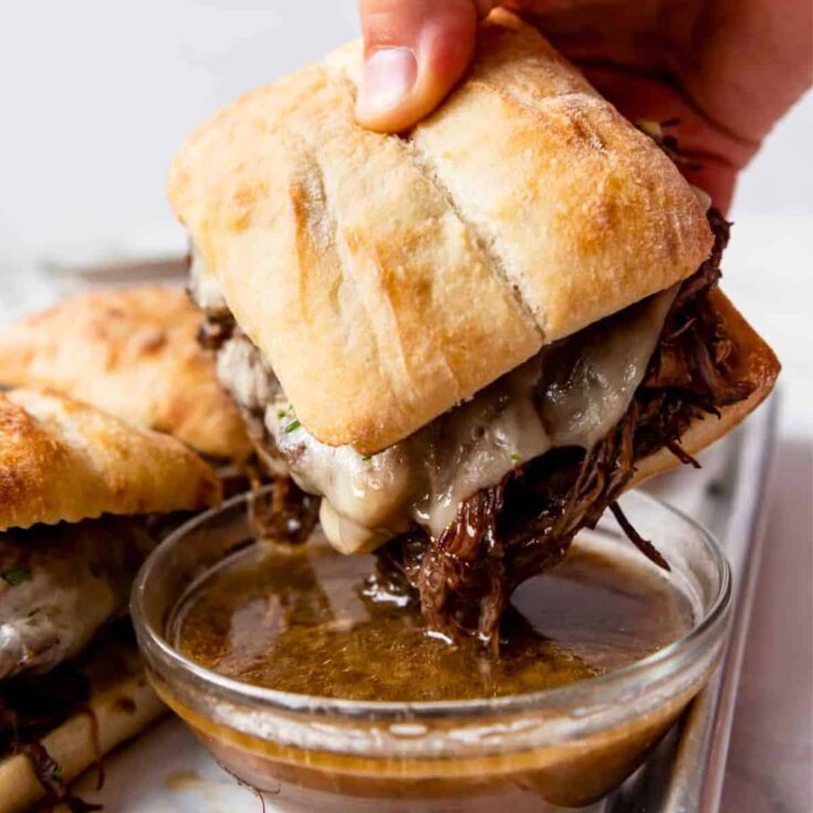 Slow cooker French dip sandwich