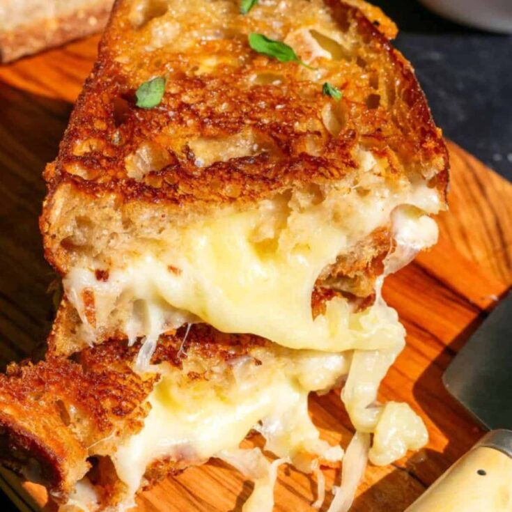 Sliced Sourdough Grilled cheese sandwich