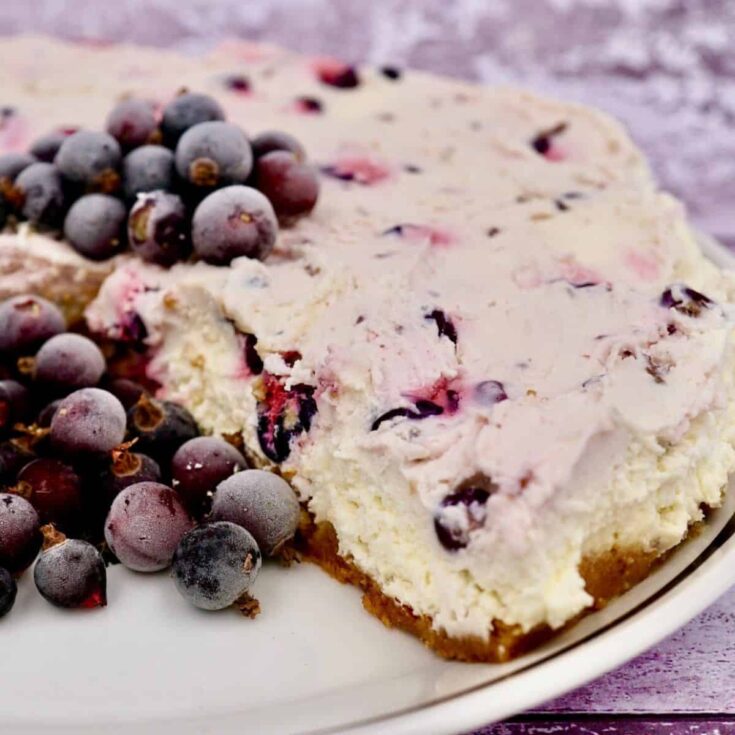 Blackcurrant cheesecake made after reading these No bake summer desserts