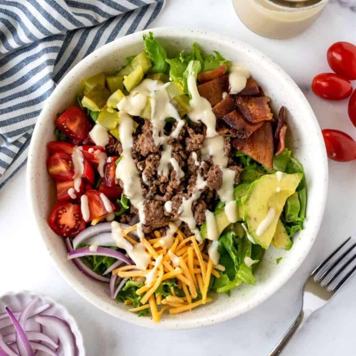 Cheeseburger bowl made after reading these easy summer dinners