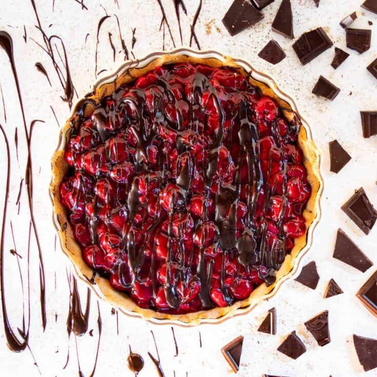 Chocolate cherry tart