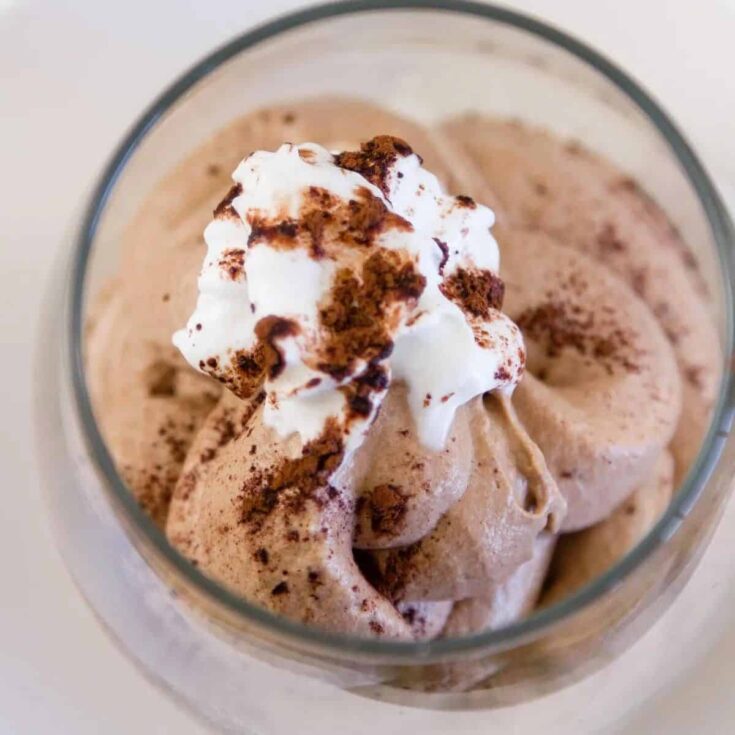 A glass of French chocolate mocha mousse