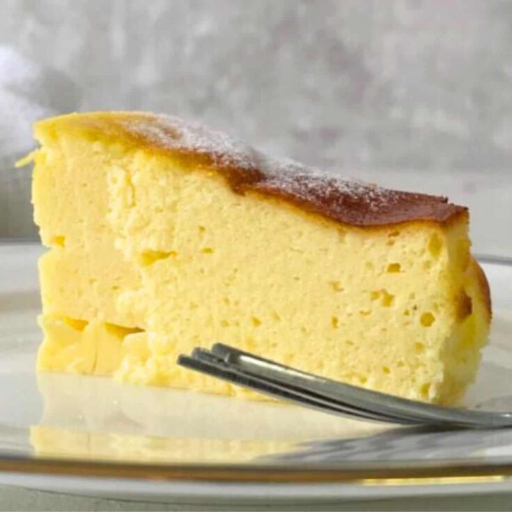 A slice of Greek yogurt cake
