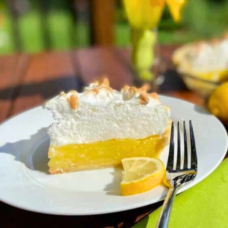 A slice of lemon meringue pie