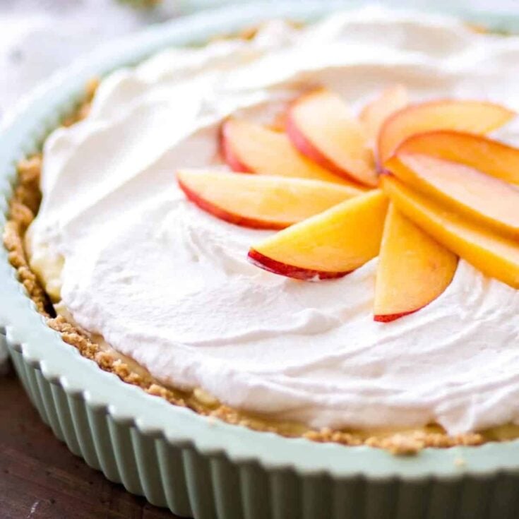 No-bake peach cream pie