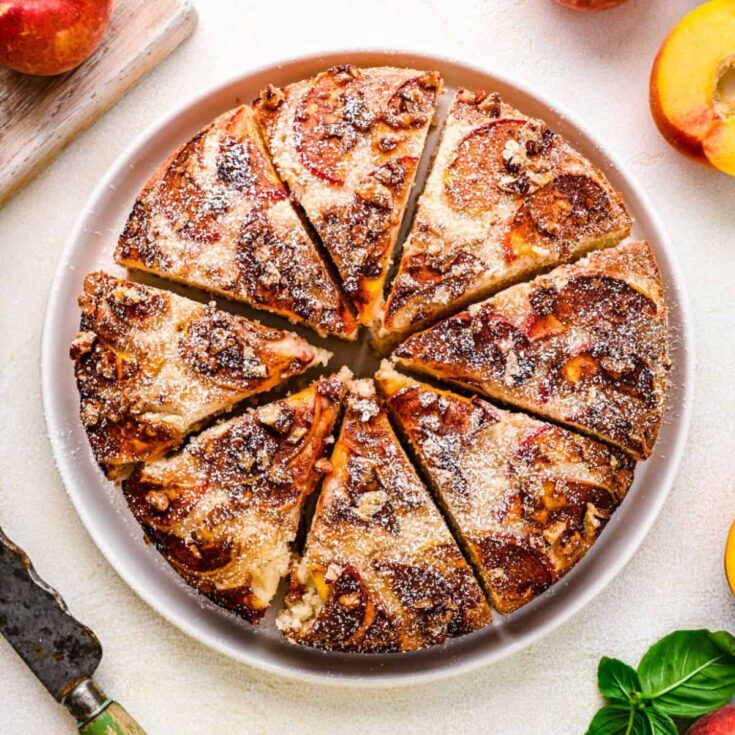 Peach cake made after reading these Summer cake recipes