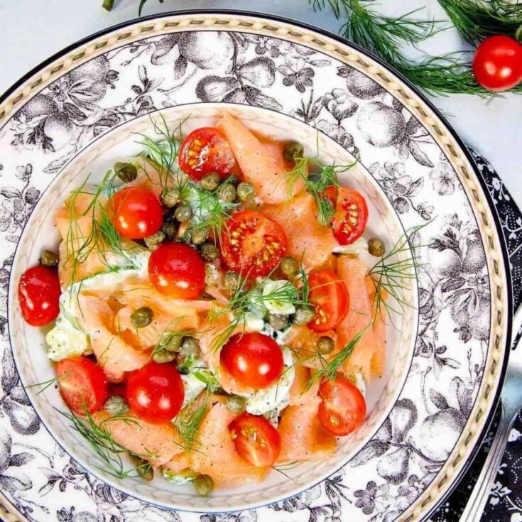 Smoked salmon salad made after reading these summer dinner ideas