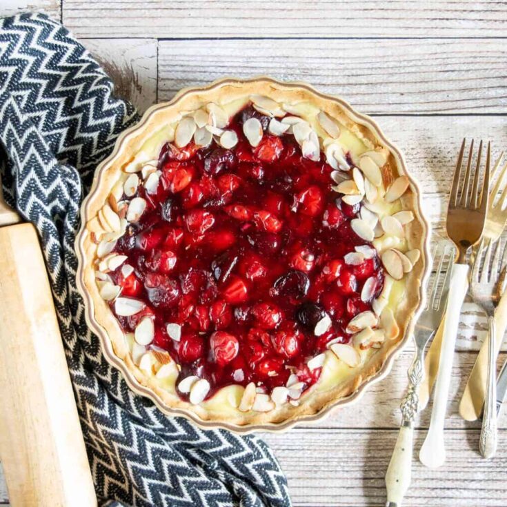 Sour cherry tart made after reading these sweet summer desserts