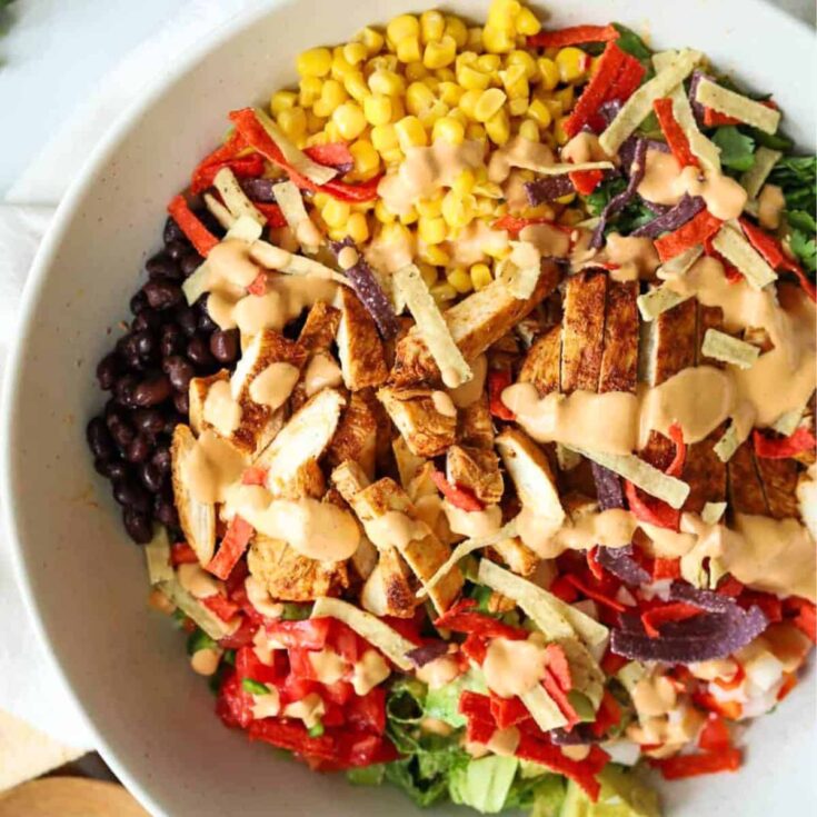 A bowl of Southwest chicken salad