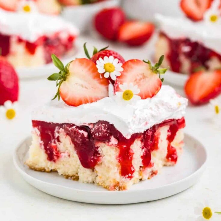 Strawberry shortcake poke cake
