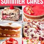 A collage of summer cakes