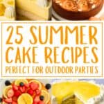 A collage of summer cakes