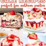A collage of summer cakes