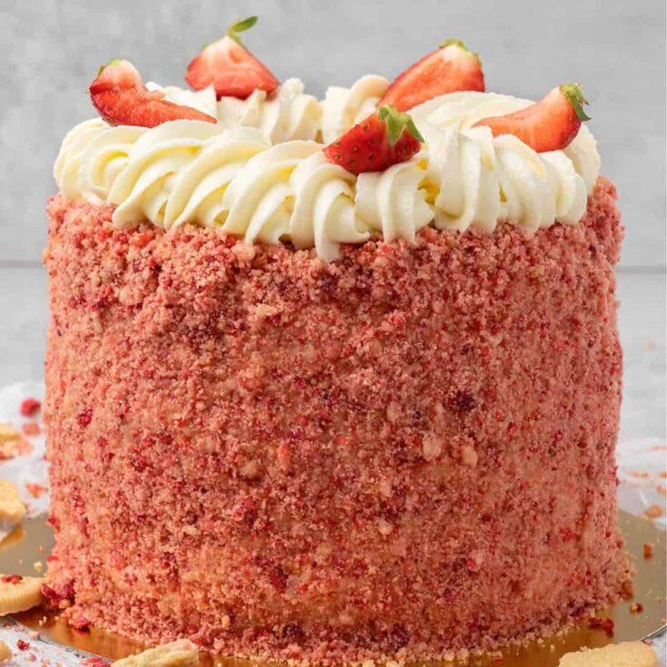The ultimate strawberry crunch cake