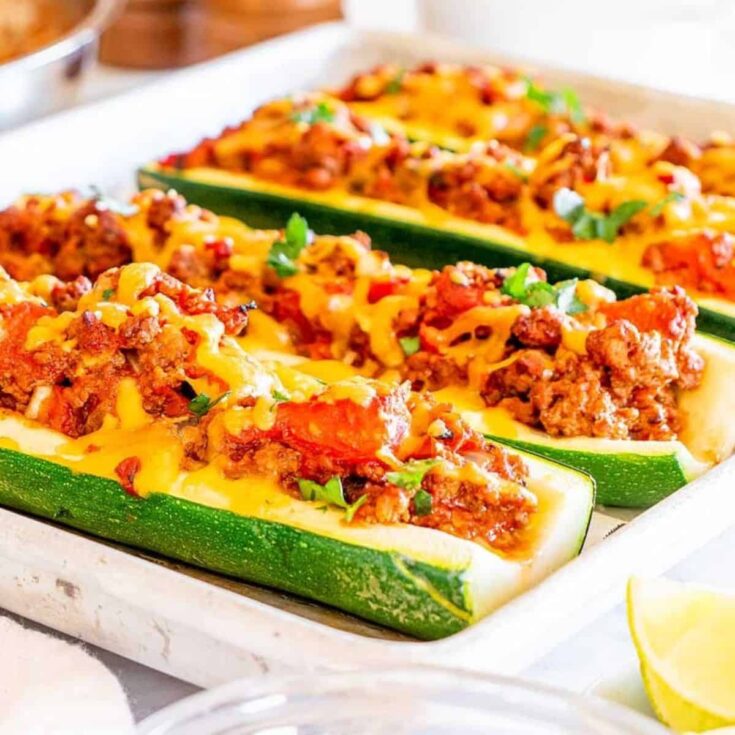 Zucchini boats with taco beef