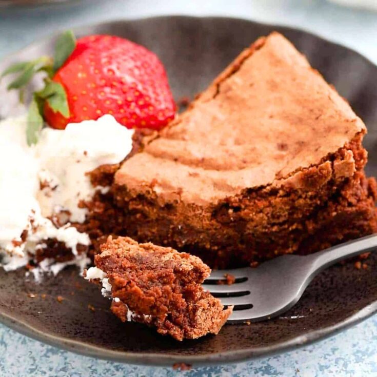 A slice of almond Flour chocolate cake