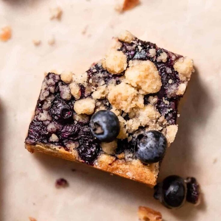 Blueberry crumble blondies